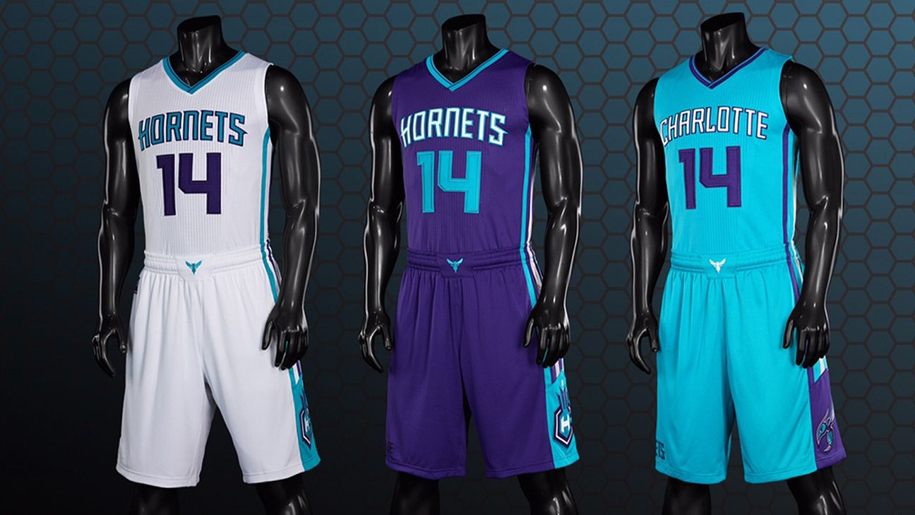 Charlotte Hornets unveil three primary new uniforms - ESPN