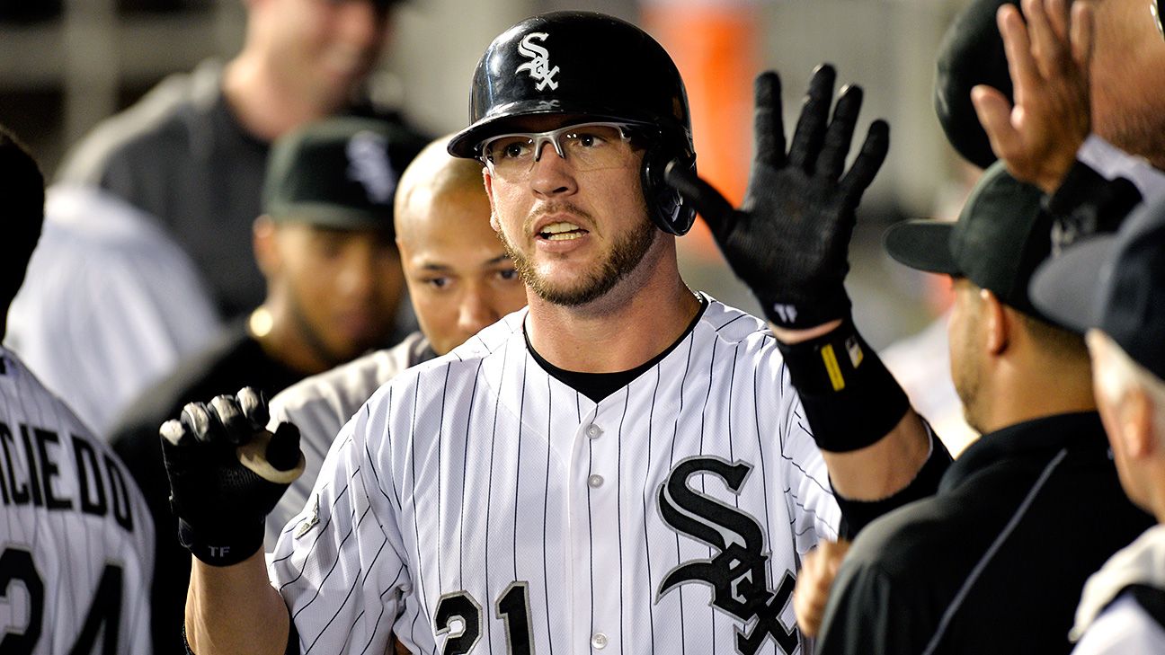 Chicago White Sox catcher Tyler Flowers catches the pop-up from