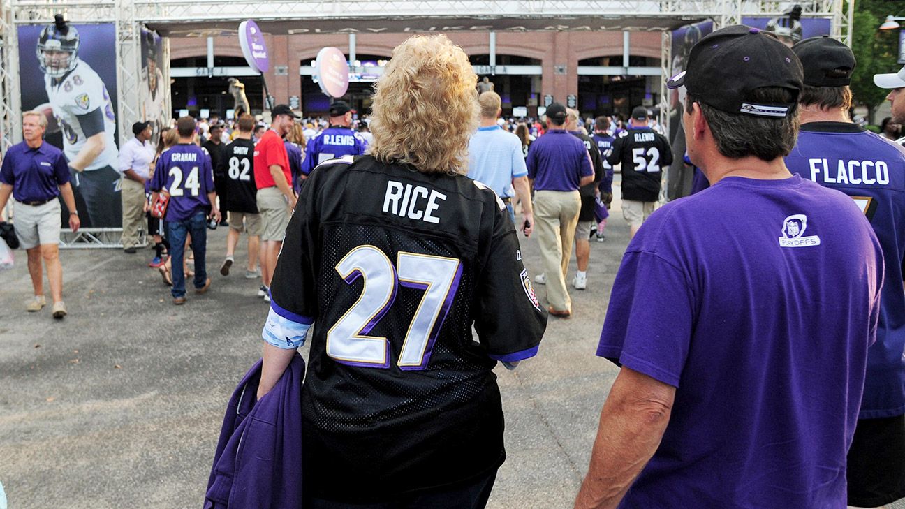 Ravens Fans, Men And Women, Wear Jerseys In Support Of Ray Rice