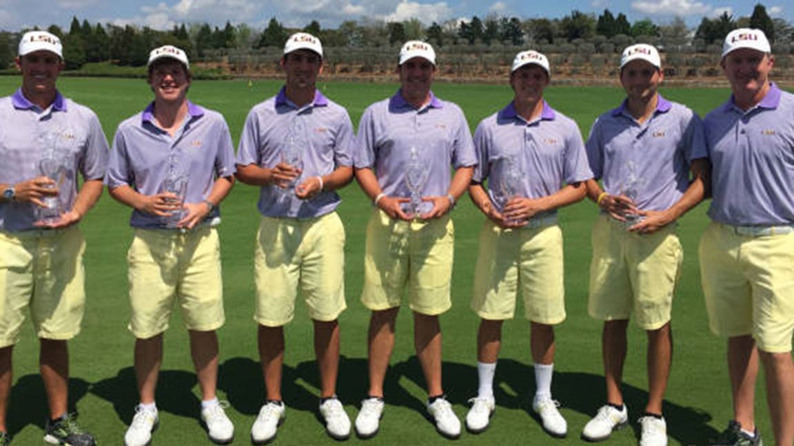 No. 7 LSU golfers win third team title