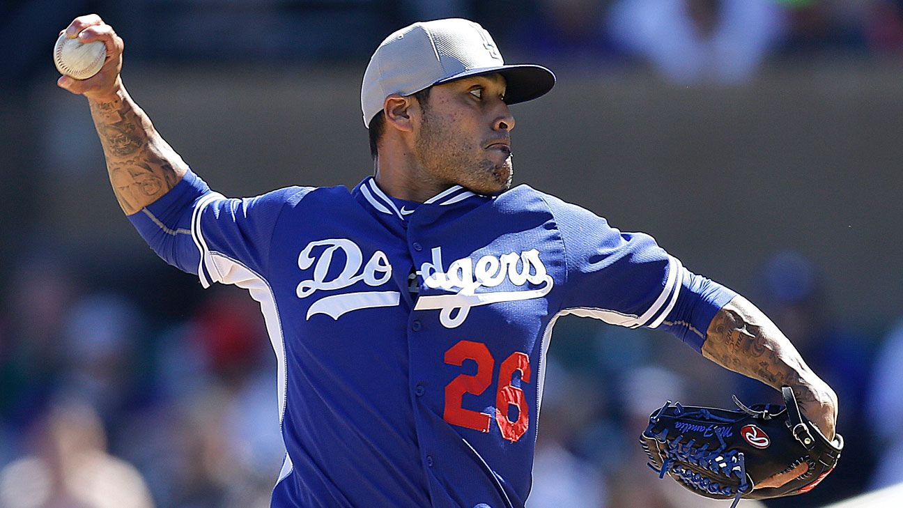 Los Angeles Dodgers Sergio Santos (26) during a game against the