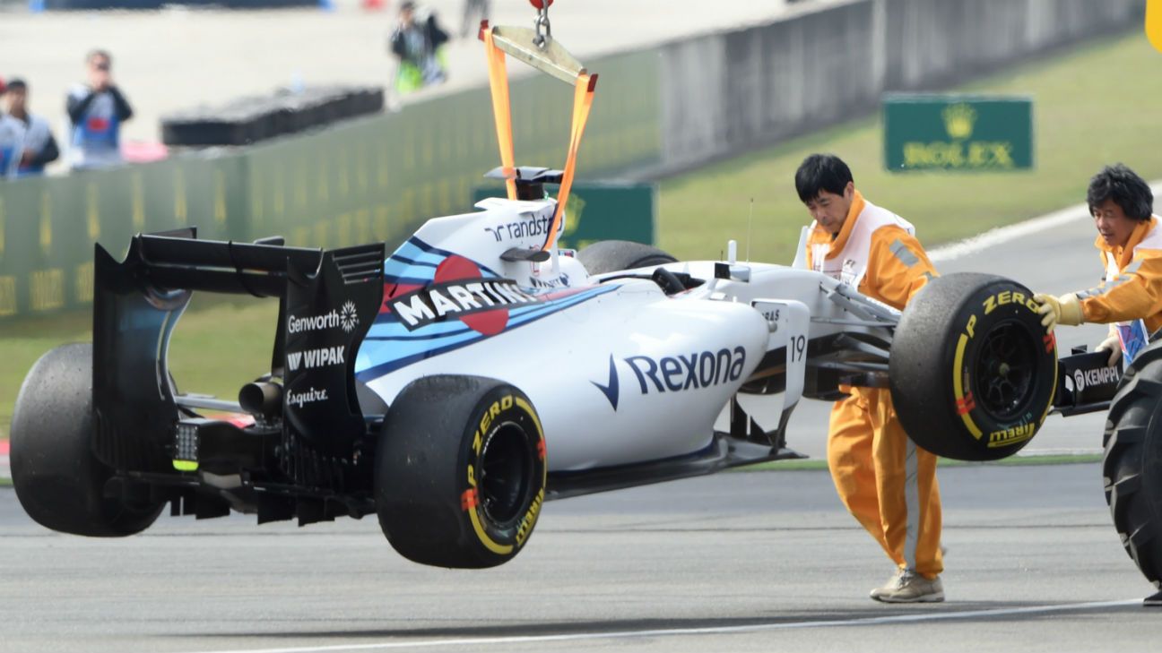 'Stalling rear wing' caused shunt for Williams' Felipe ...