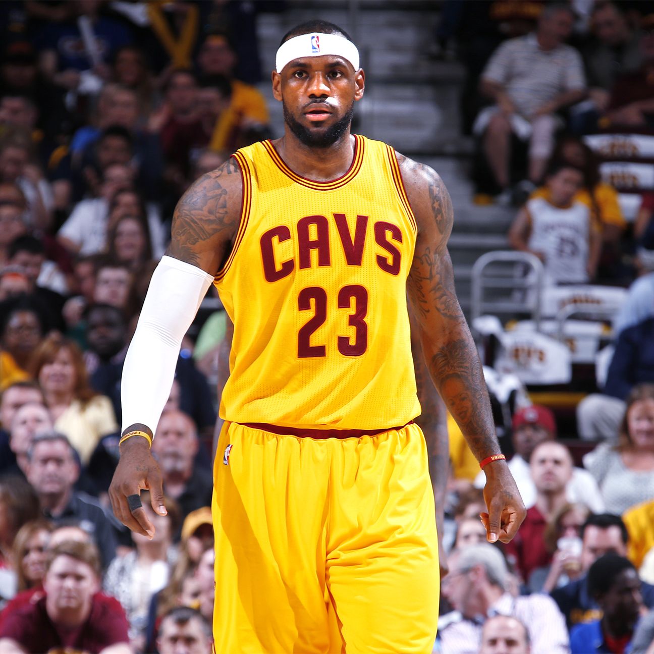 LeBron James of Cleveland Cavaliers back to headband for Game 2 vs ...