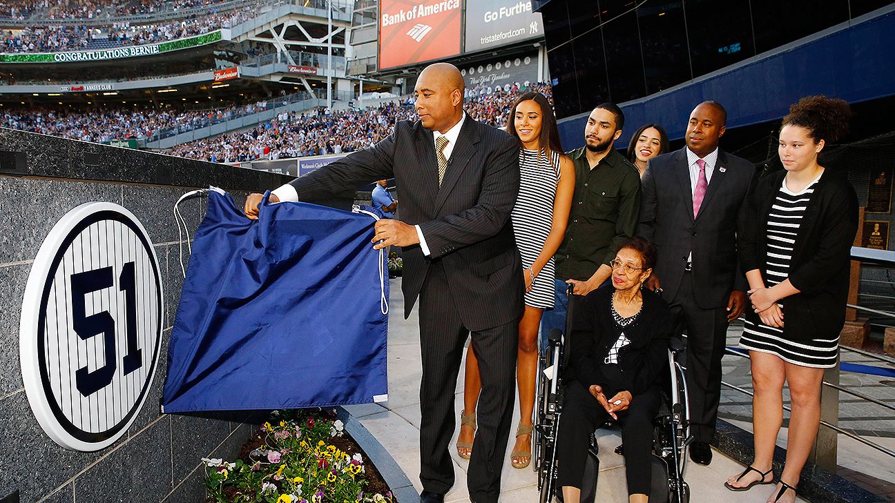 New York Yankees retire Bernie Williams' No. 51, unveil plaque - ESPN
