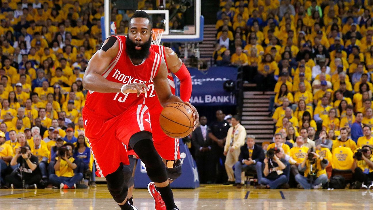 ESPN on X: James Harden with a very colorful outfit before the  Rockets-Warriors game 🎨  / X