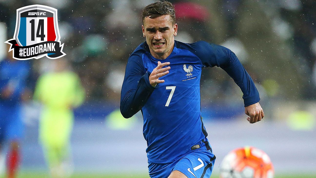 France's Antoine Griezmann - 14th in Euro 2016 rank - ESPN