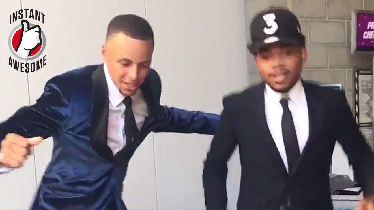 Steph Curry and Chance The Rapper dance to 'Jones' BBQ and Foot Massage' at ESPYS ESPN