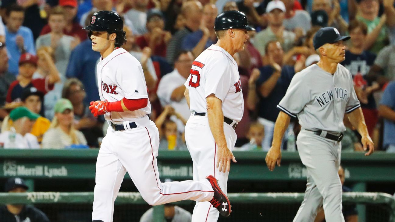 Watch Red Sox rookie Andrew Benintendi hit his first major league home run