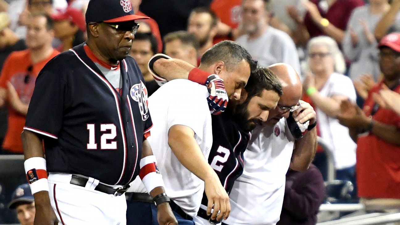 Washington Nationals' Adam Eaton tears ACL, likely to miss