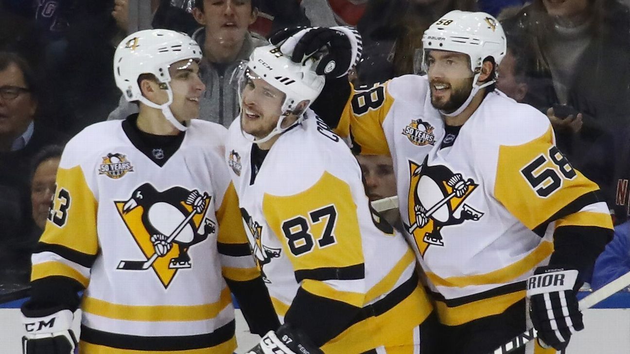 Penguins defenseman Kris Letang remains sidelined due to injury