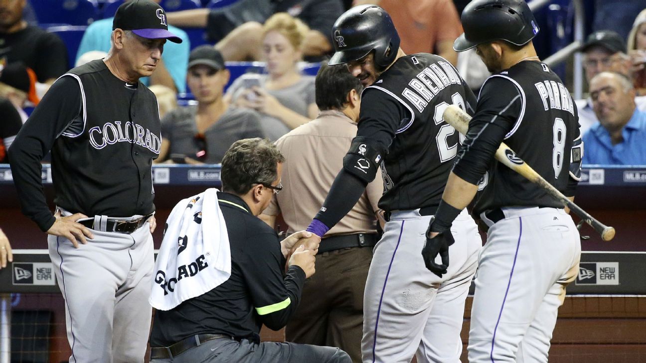 Colorado Rockies: Nolan Arenado leaves game with injury (video)