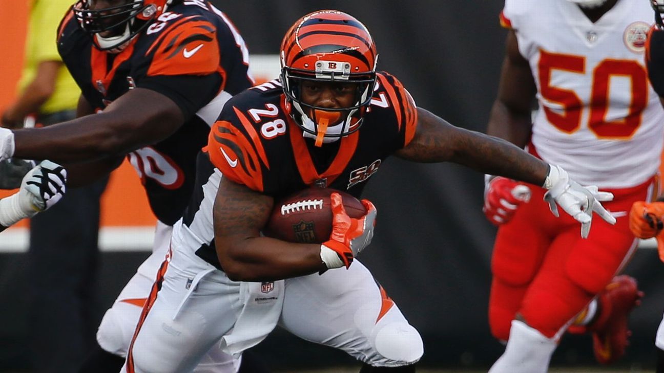 Cincinnati Bengals running back Joe Mixon third on Week 1 ...