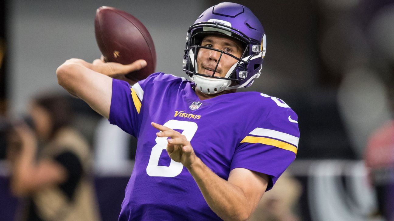 St. Louis Rams quarterback Sam Bradford enters the game for the first time,  clapping as he tries to get his team fired up against the Minnesota Vikings  in the second quarter of