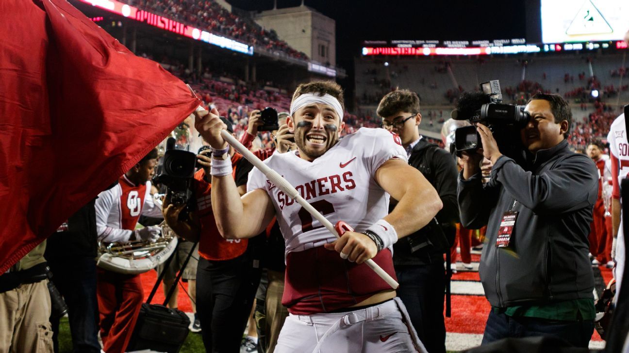 Baker Mayfield autographed football jersey (University of Oklahoma Sooners  Legend)