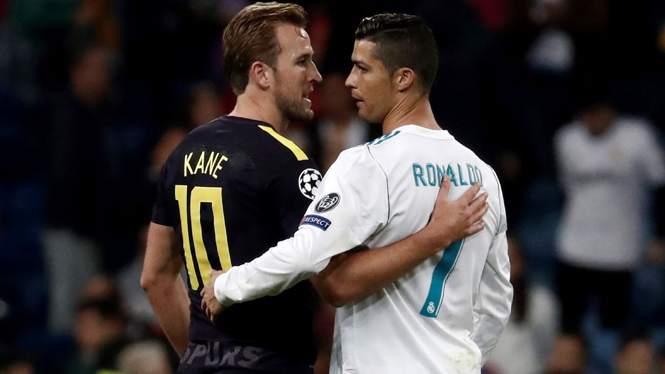 Harry Kane frames Cristiano Ronaldo's shirt after Tottenham's thrilling  draw at Real Madrid