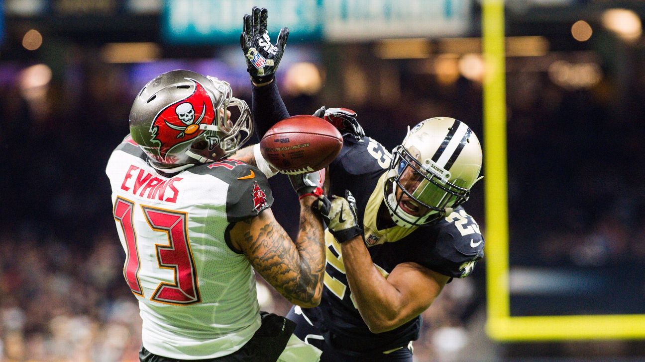 New Orleans Saints cornerback Marshon Lattimore vs. Tampa Bay Buccaneers  wide receiver Mike Evans