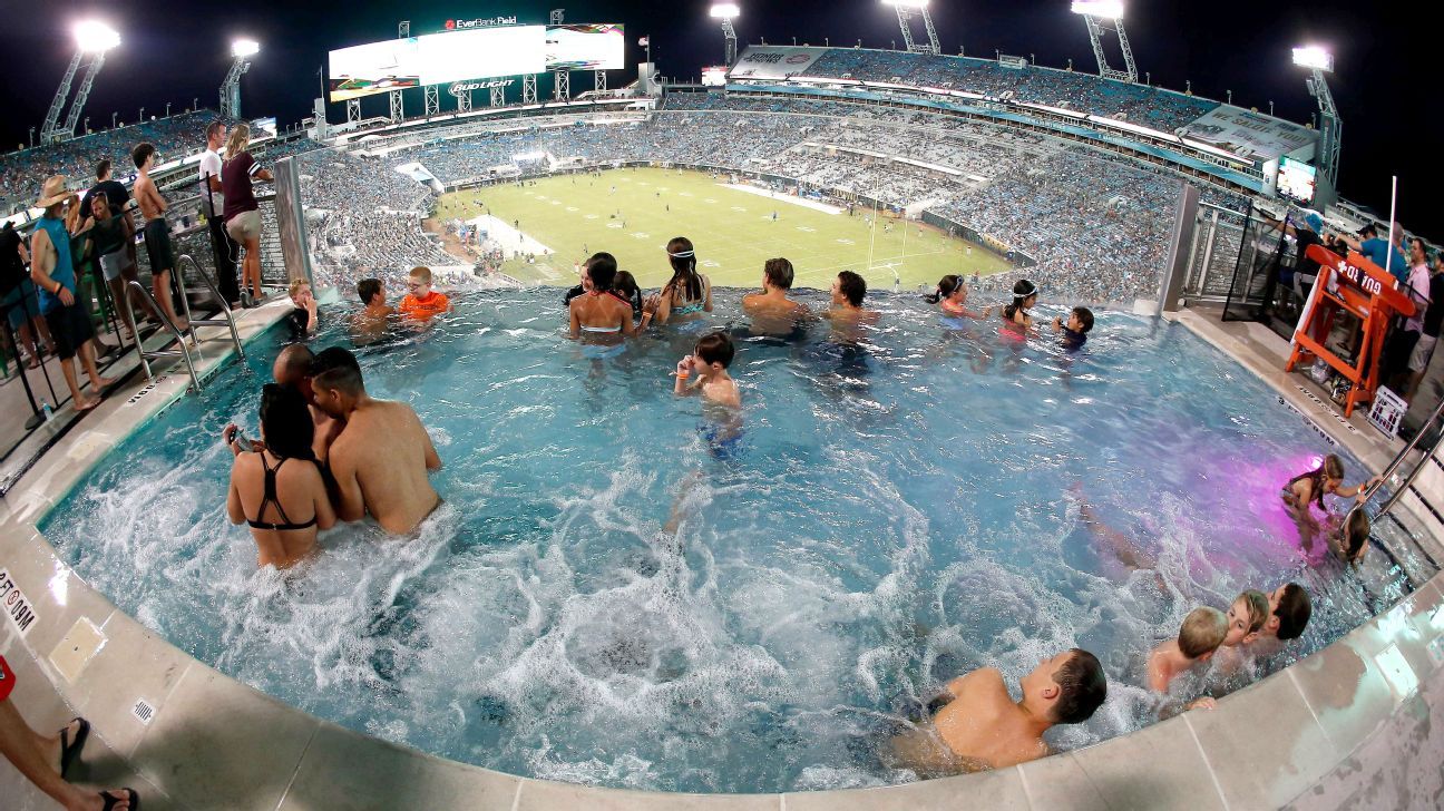 Watch: Jacksonville Jaguars fans jump into mayonnaise filled pools