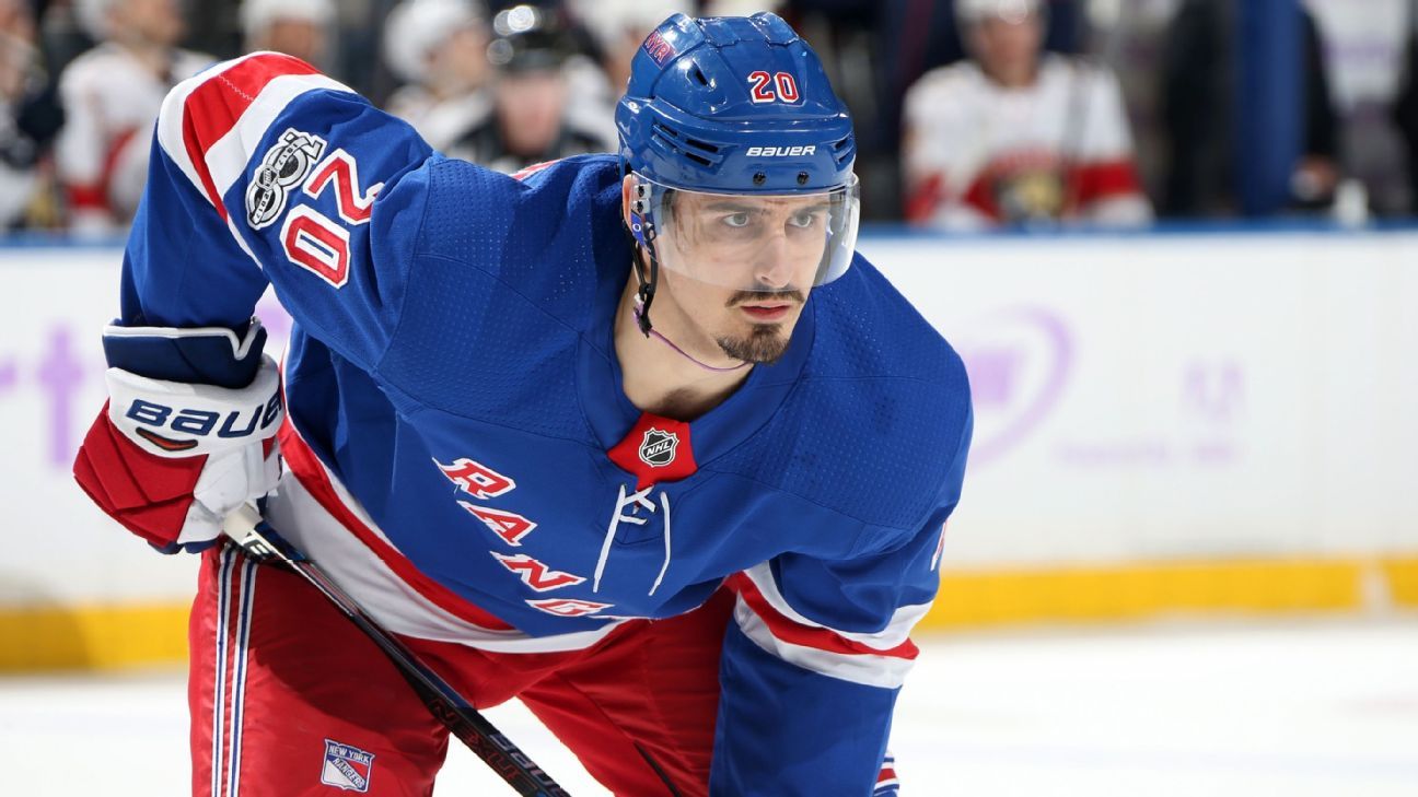 New York Rangers' Chris Kreider (20) during the first period of an