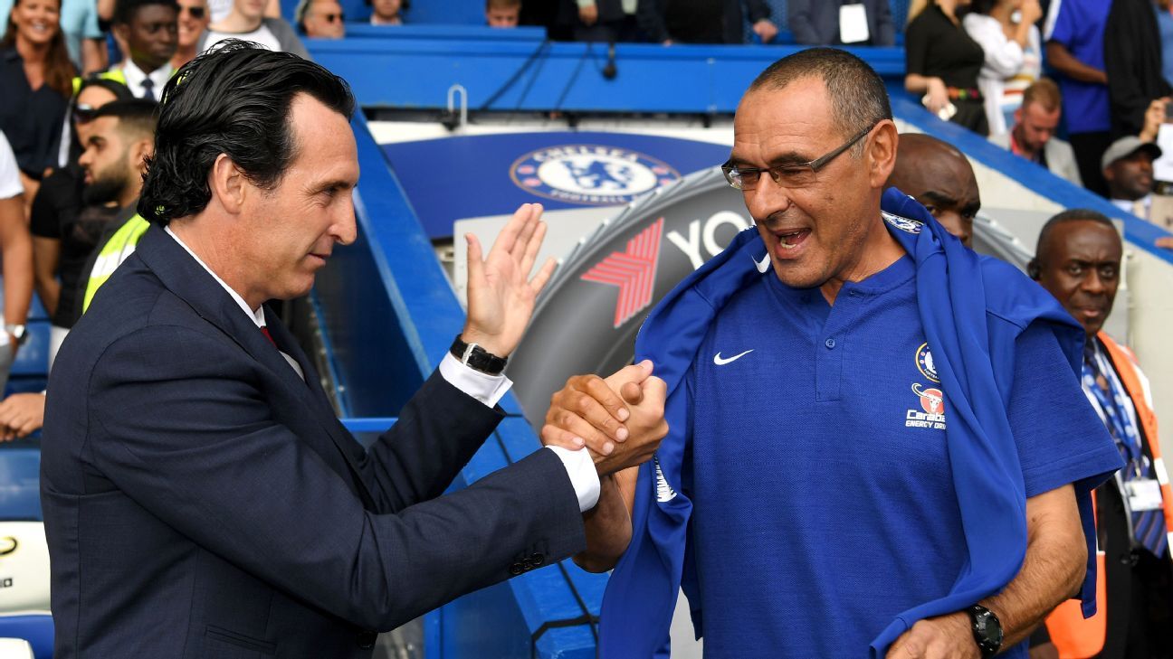 Image result for sarri and unai emery