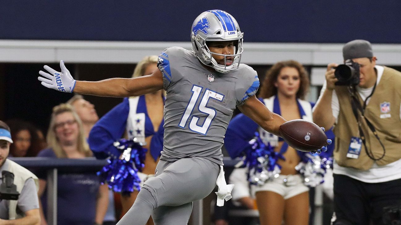 Where does Golden Tate rank all-time among Detroit Lions wide