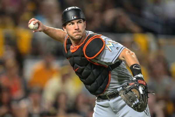 MLB - The J.T. Realmuto sweepstakes are OVER. Philadelphia Phillies acquire  the All-Star catcher from the Miami Marlins for Jorge Alfaro, pitching  prospects Sixto Sanchez and Will Stewart, and international bonus slot.