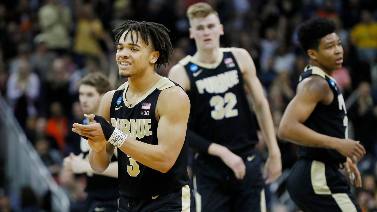 Purdue Men's Basketball on X: 11:36 2nd: Virginia still leads 53-46  despite Carsen Edwards with 3 straight triples totaling 83 feet. Kyle Guy  just hit his fourth 3 of the second half