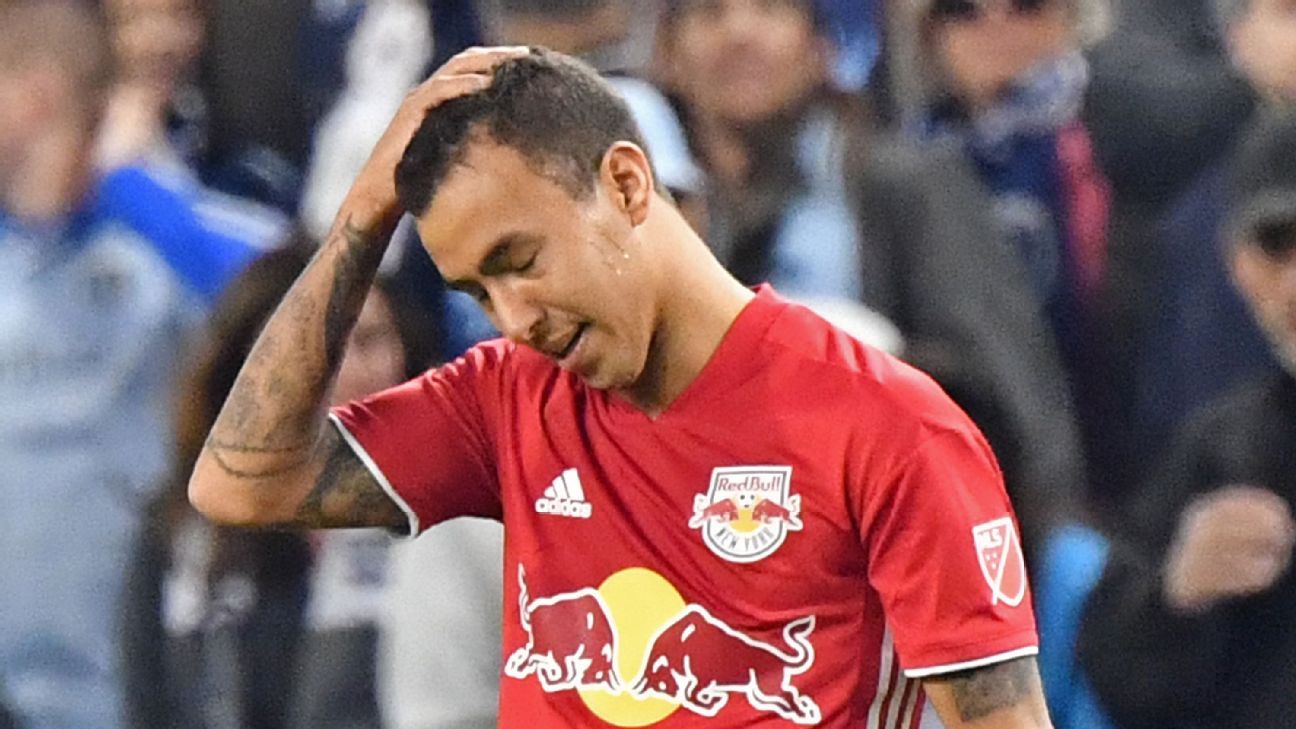 New York Red Bulls Kaku Sent Off After Firing Ball At Fans