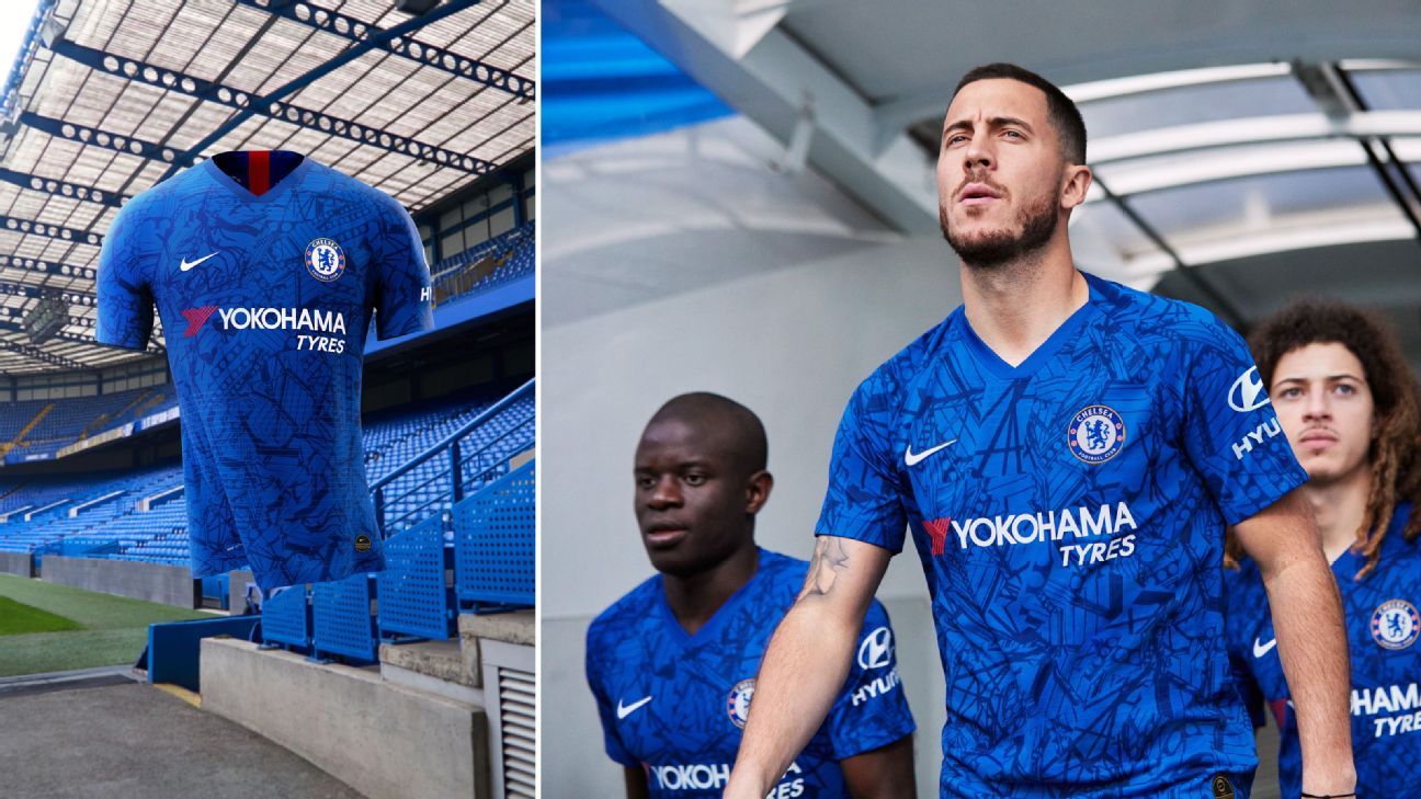 Chelsea introduce 2019-20 home kit with Eden Hazard front and