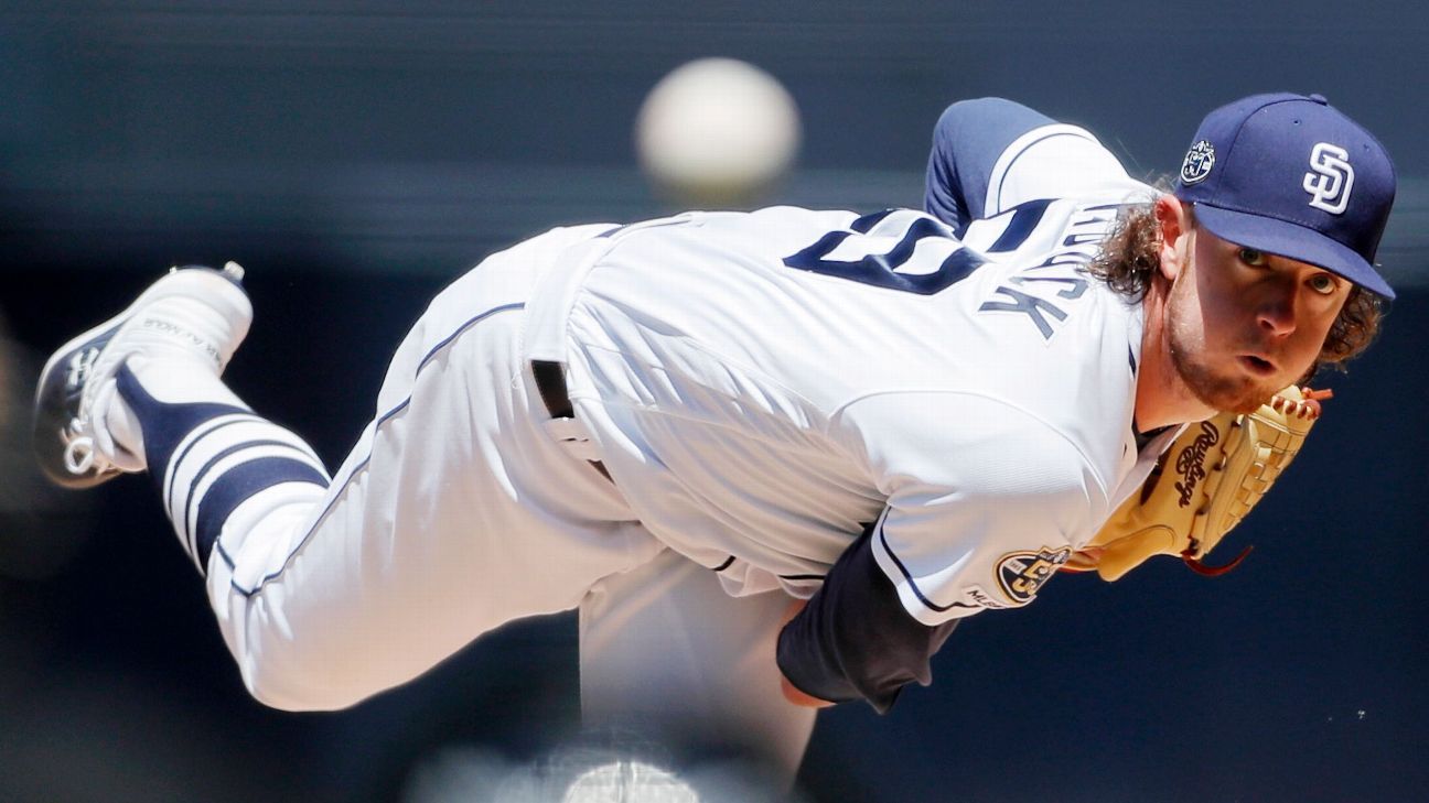 San Diego Padres starting pitcher Chan Ho Park took the loss after