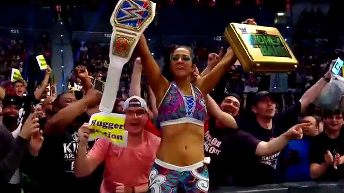 WWE Money in the Bank results Bayley wins and cashes in; Lesnar