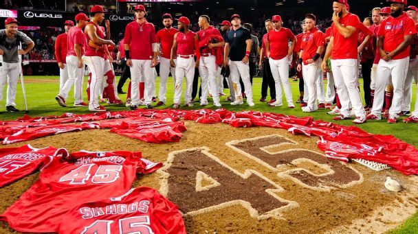 Angels Players All Wearing No. 45 Jerseys in Honor of Tyler Skaggs on  Friday Night