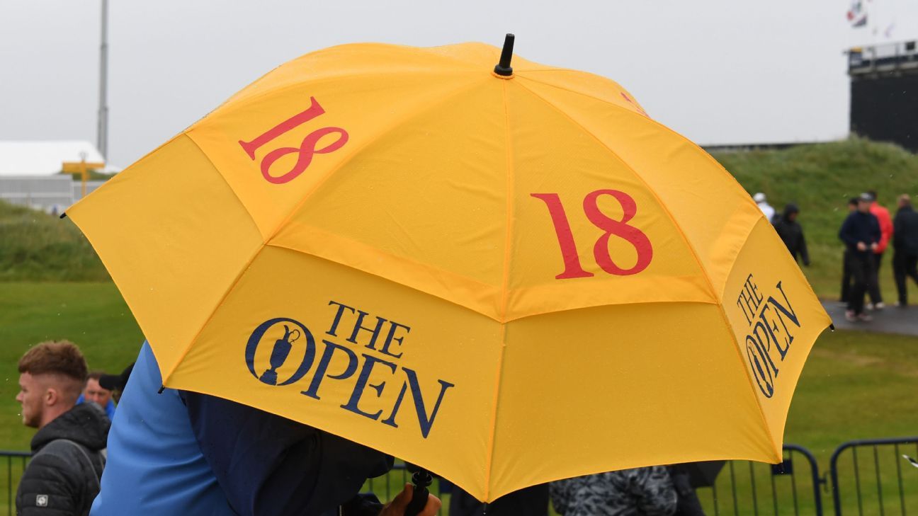 Open adjusts Sunday tee times as weather looms