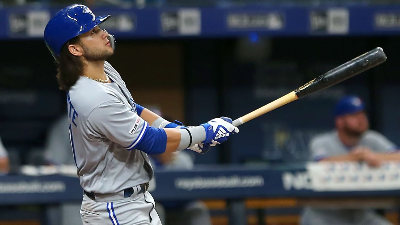 Blue Jays rookie Bo Bichette sets major-league record for doubles