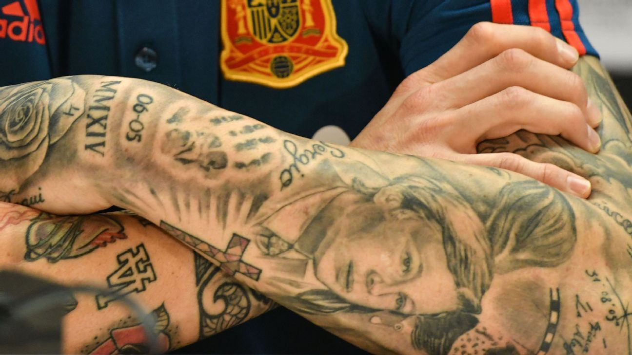 Toe Poke Daily: Sergio Ramos' tattoos: stuffed rabbit, a football pitch,  tribute to Banksy
