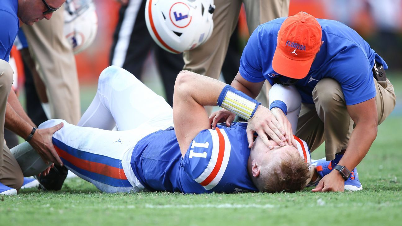 Trask de los Gators se recupera de una 'aterradora' lesión de rodilla en la victoria