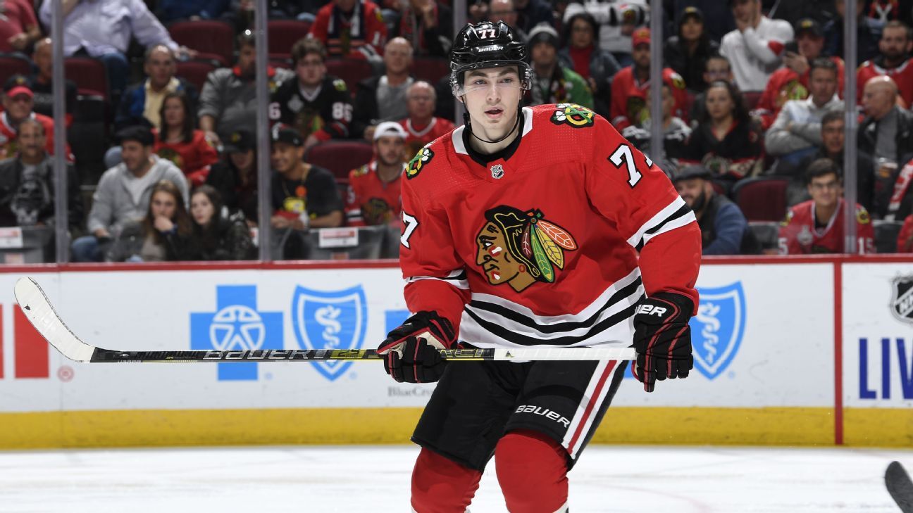 Kirby Dach trains with the Chicago Blackhawks, but Jeremy Colliton says the striker still has ‘a long way to go’