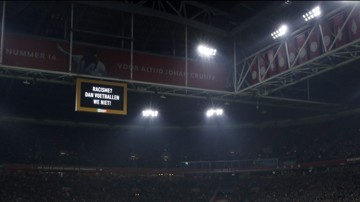Ajax and clubs across Netherlands stop for 60 seconds after kick-off in anti-racism protest