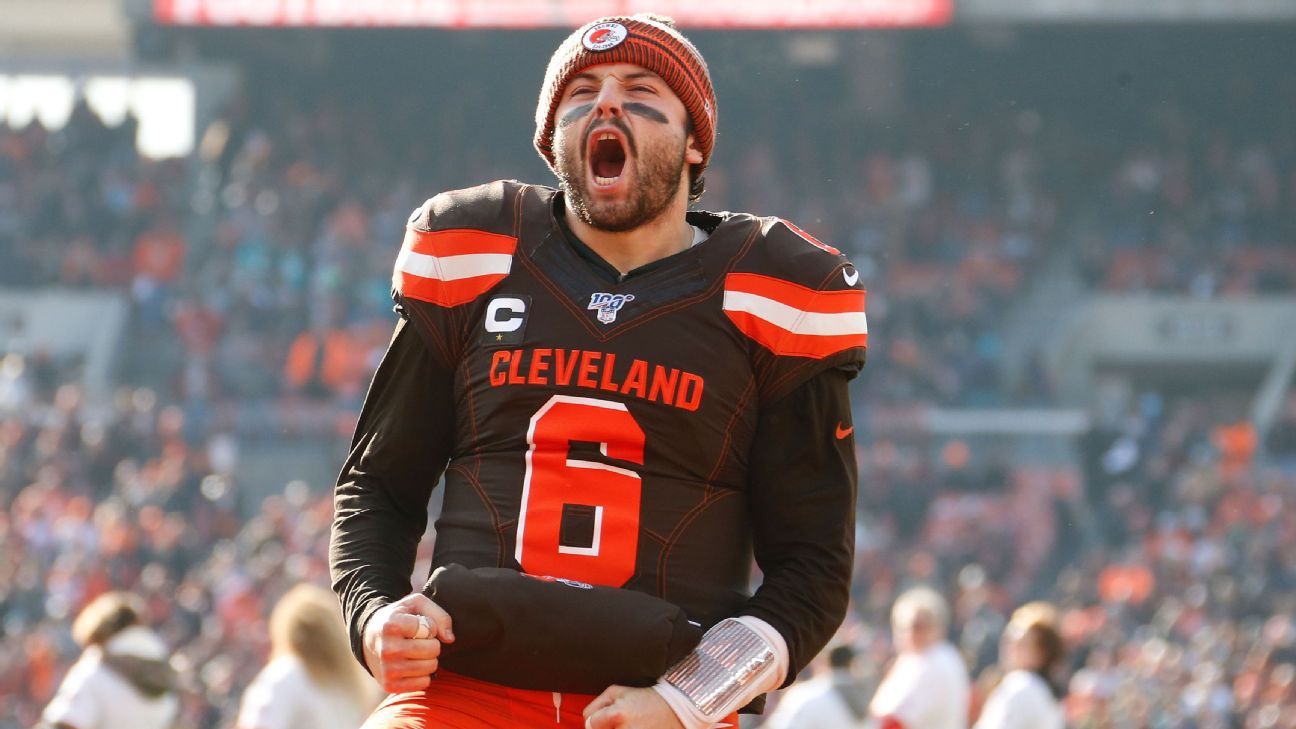 Baker Mayfield yells for fan to get Browns jersey 'outta here'