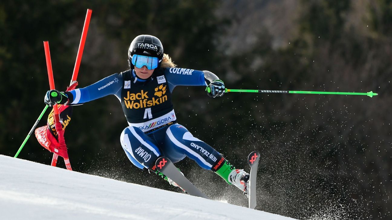 New Zealand teenager Alice Robinson wins World Cup giant slalom in ...