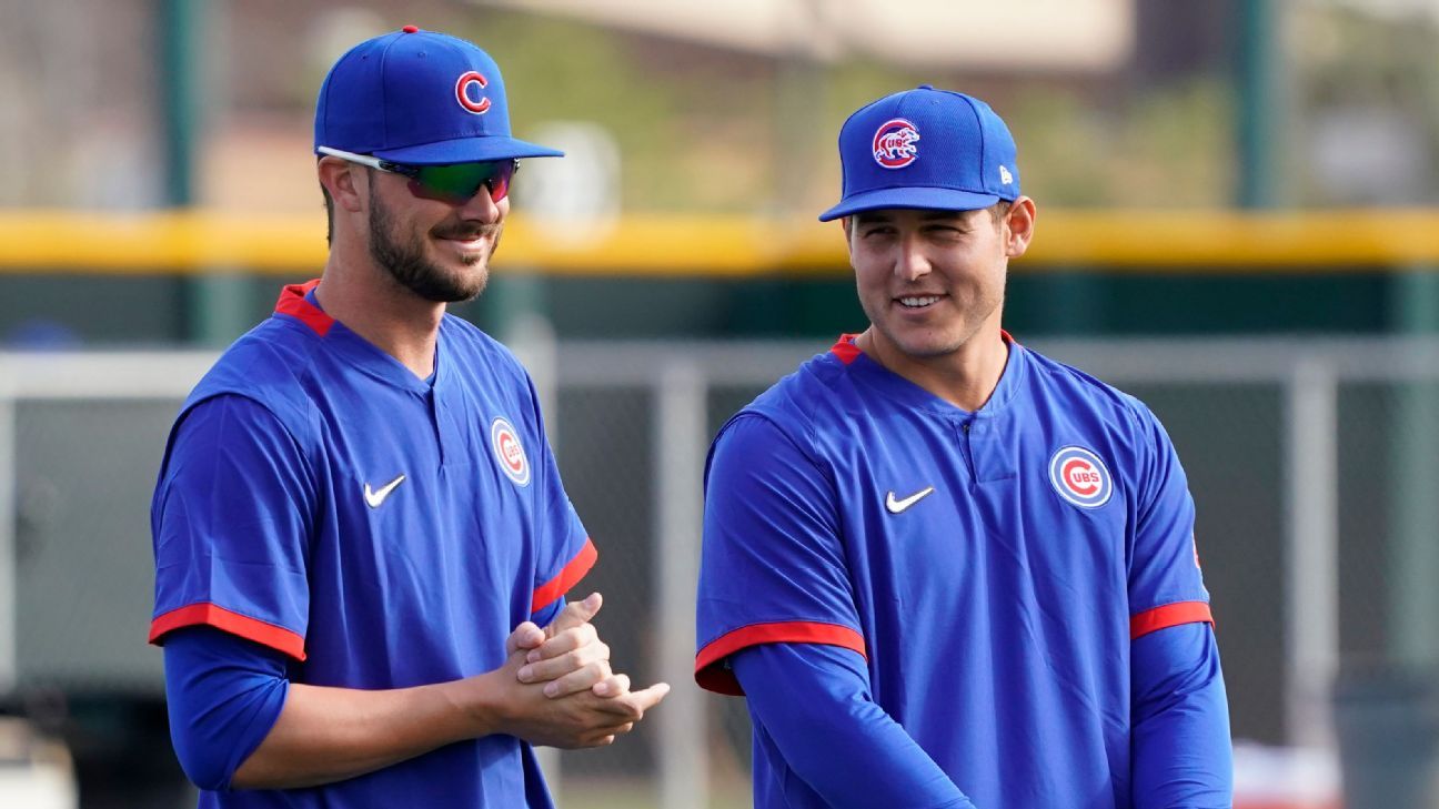 Cubs players at practice - Chicago Cubs 2020 Spring Training 