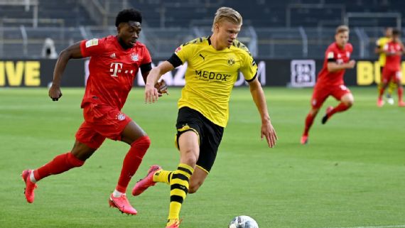 Bayern Munich S Davies Tops 21 Mph Chasing Down Dortmund S Haaland