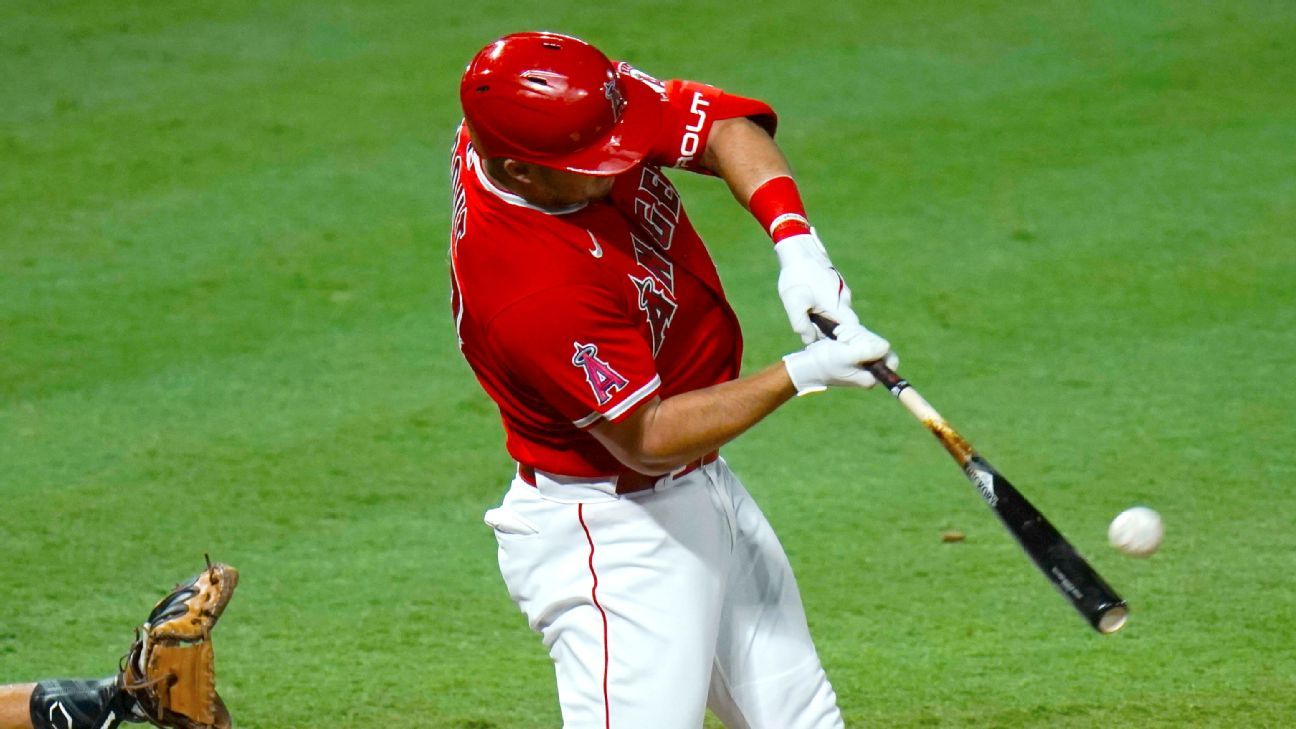 Trout ties Salmon's Angels career HR record with No. 299