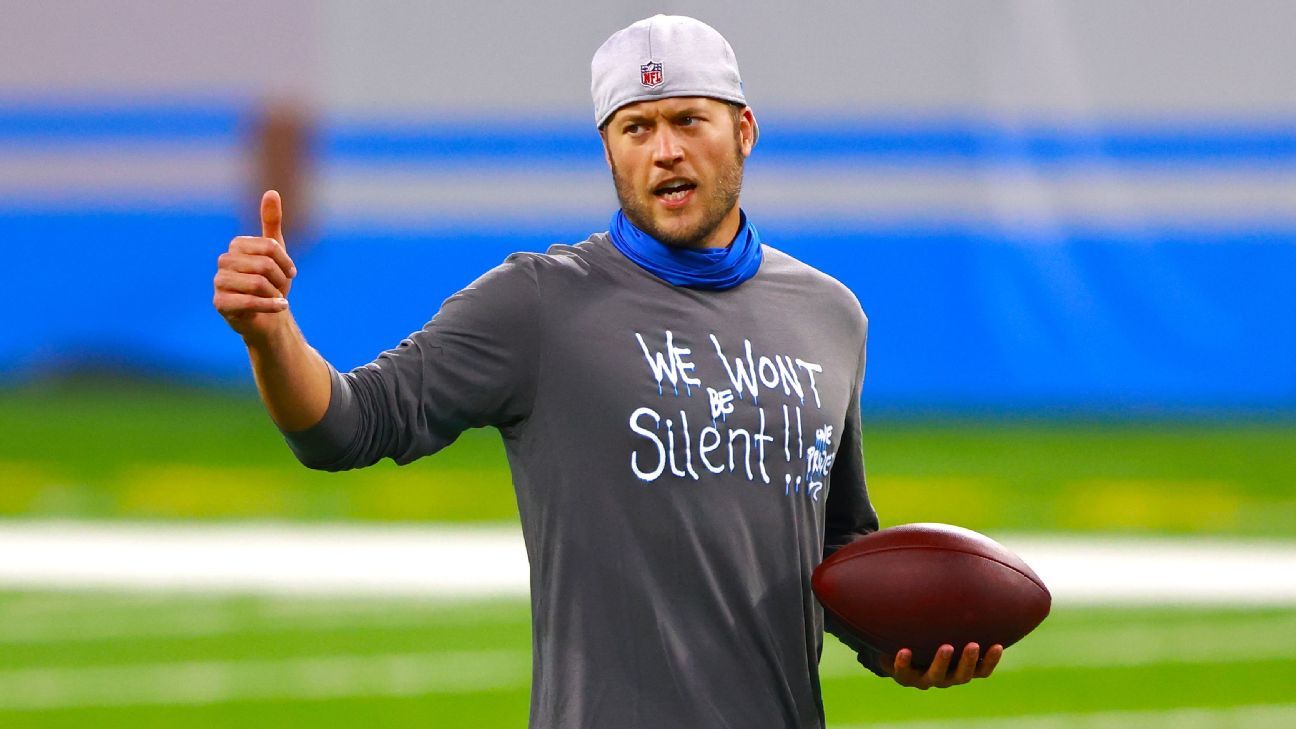 Detroit Lions QB Stafford in blog: 'Police brutality, white privilege,  racism - it's all real. It's time we stop pretending'