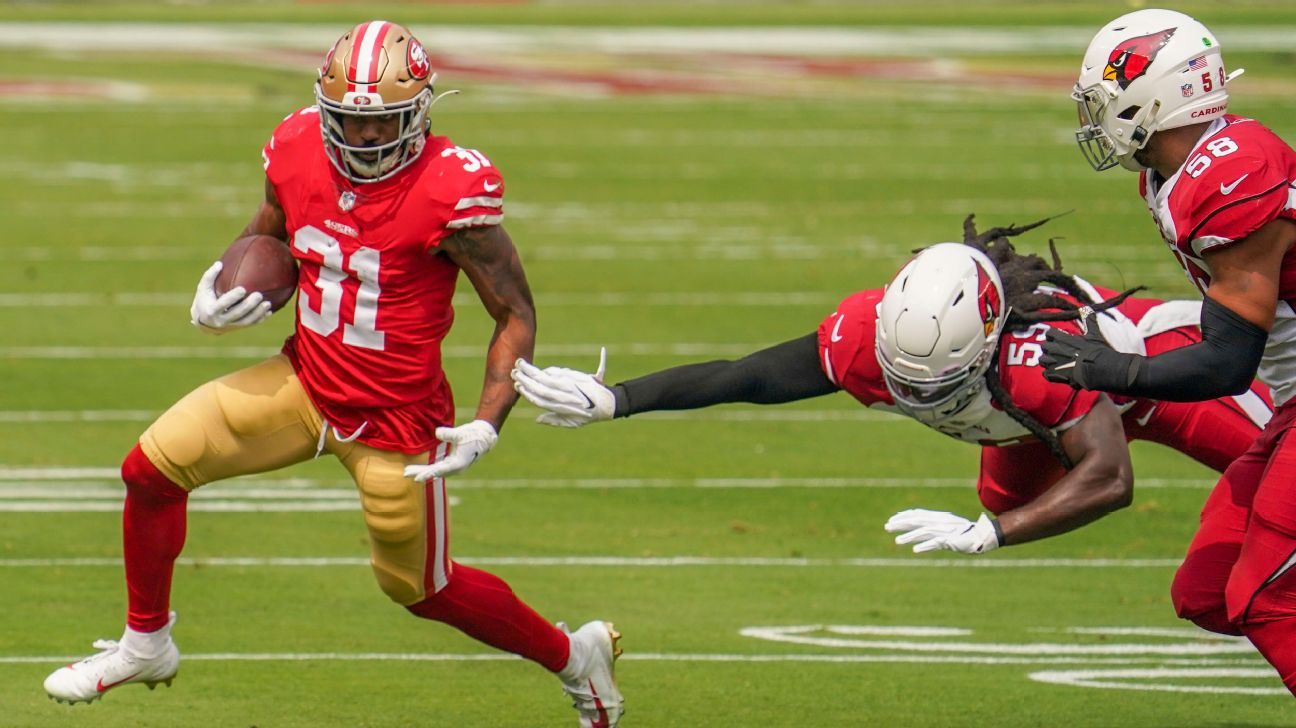 WATCH: 49ers' Raheem Mostert scores 3 touchdowns in first half vs