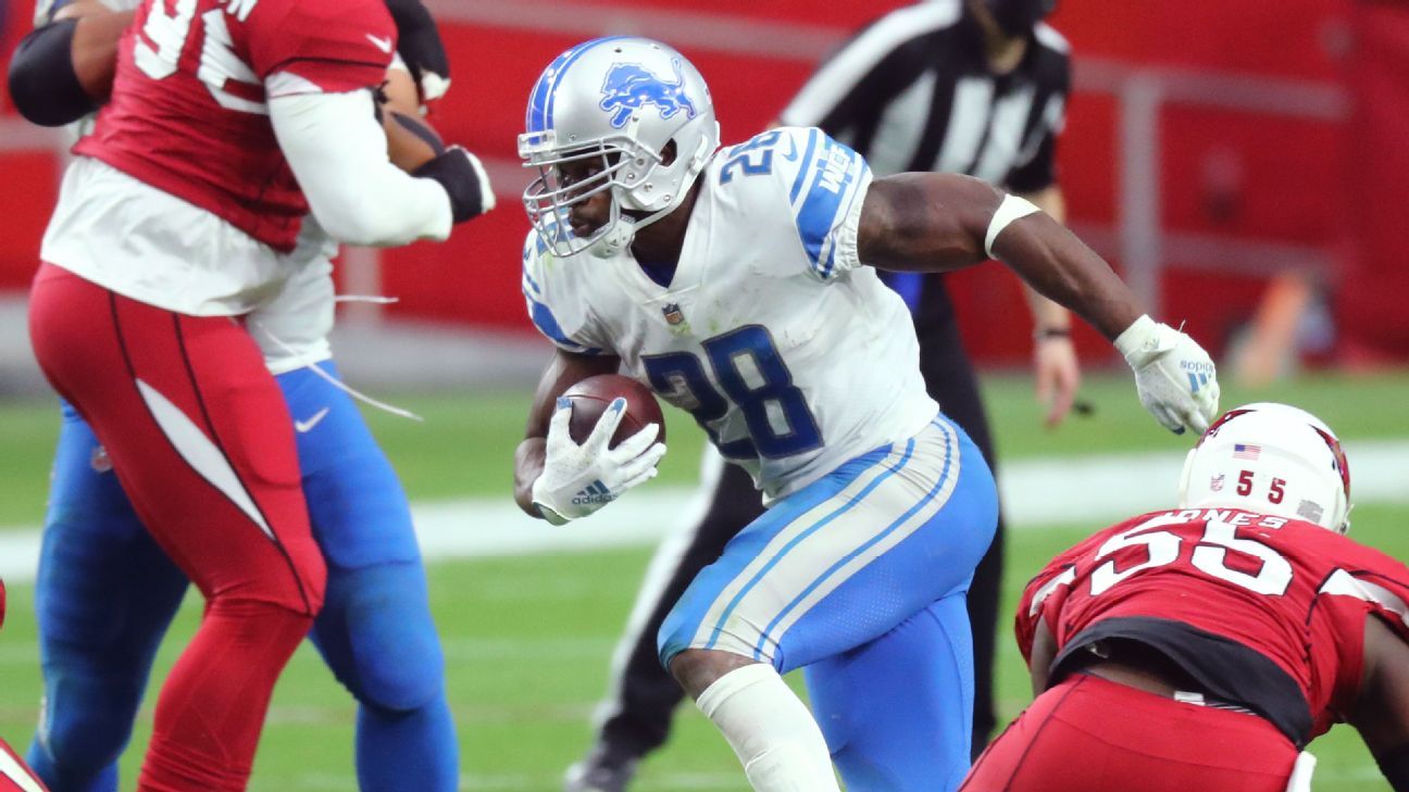 Detroit Lions' Adrian Peterson: 'Tremendous steps' for D'Andre Swift