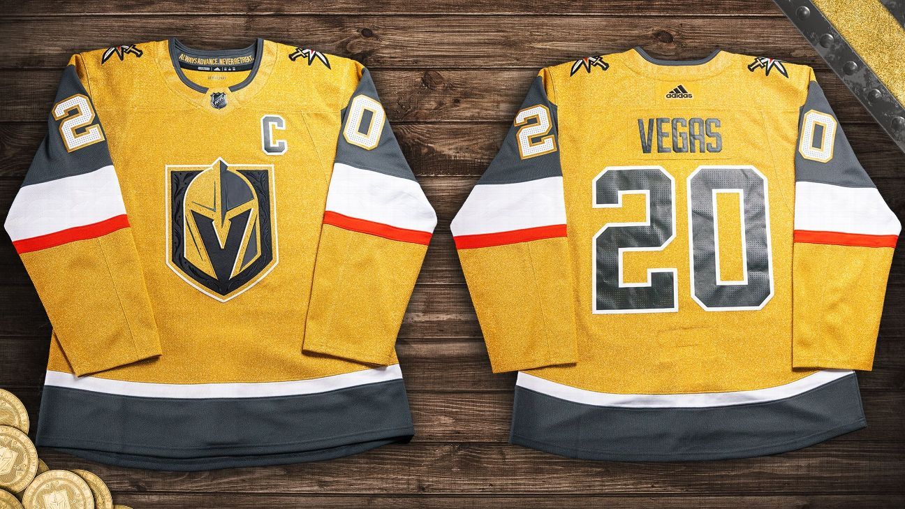 Vegas Golden Knights reveal metallic gold third jersey for the