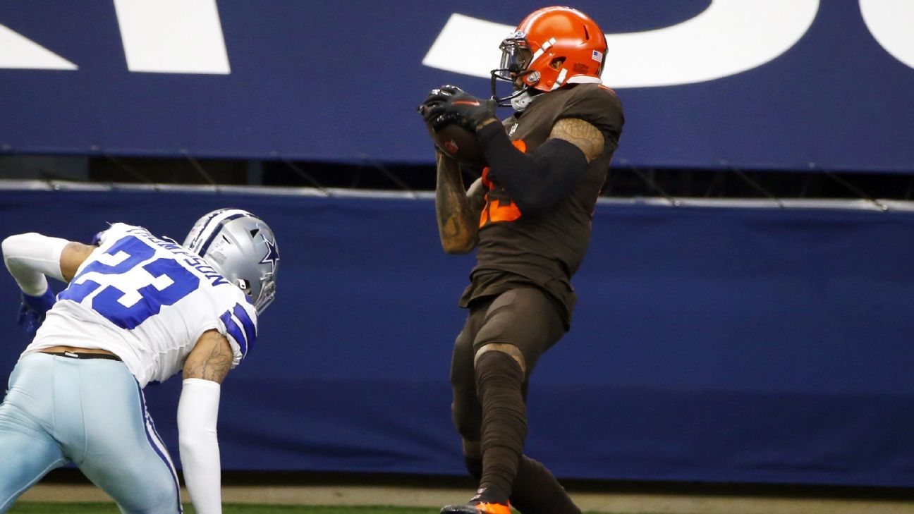 Jarvis Landry Cleveland Browns Unsigned Touchdown vs. Carolina Panthers  Photograph