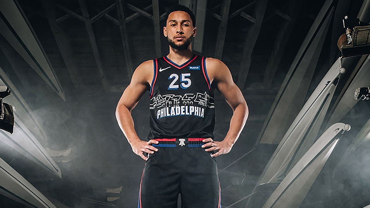 Men's Ben Simmons #25 Philadelphia 76ers Aape Black Jerseys - Ben