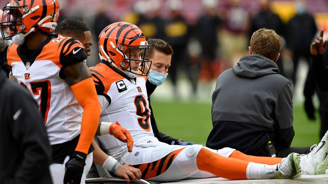 Burrow se sobrepone a lesión en la pierna y Bengals superan por 19