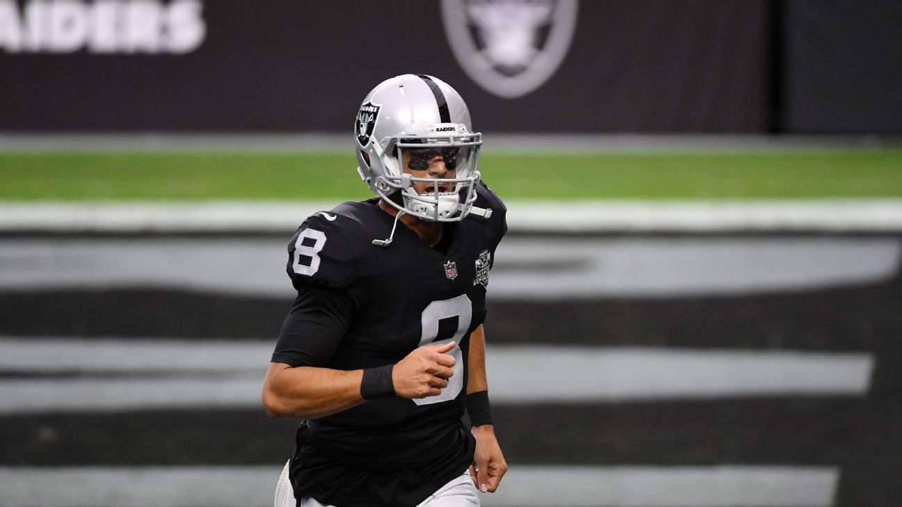 Raiders' Marcus Mariota keeping an eye on potential starting QB